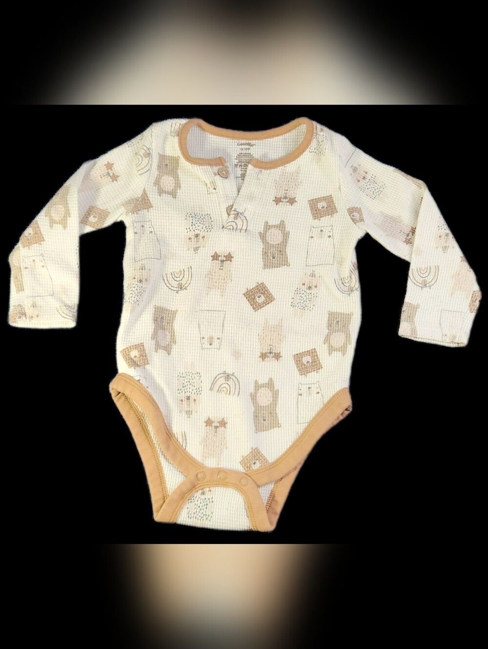 #IC9 George Cream One-Piece Bodysuit with Tan Trim and Animal Print